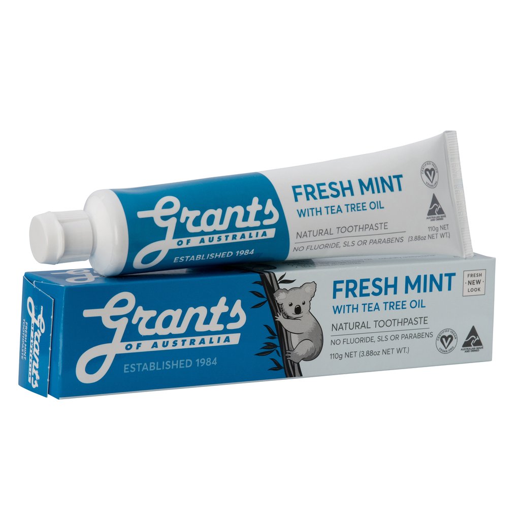 Fresh Mint Tea Tree Toothpaste SLS Fluoride Free Grants (110g)
