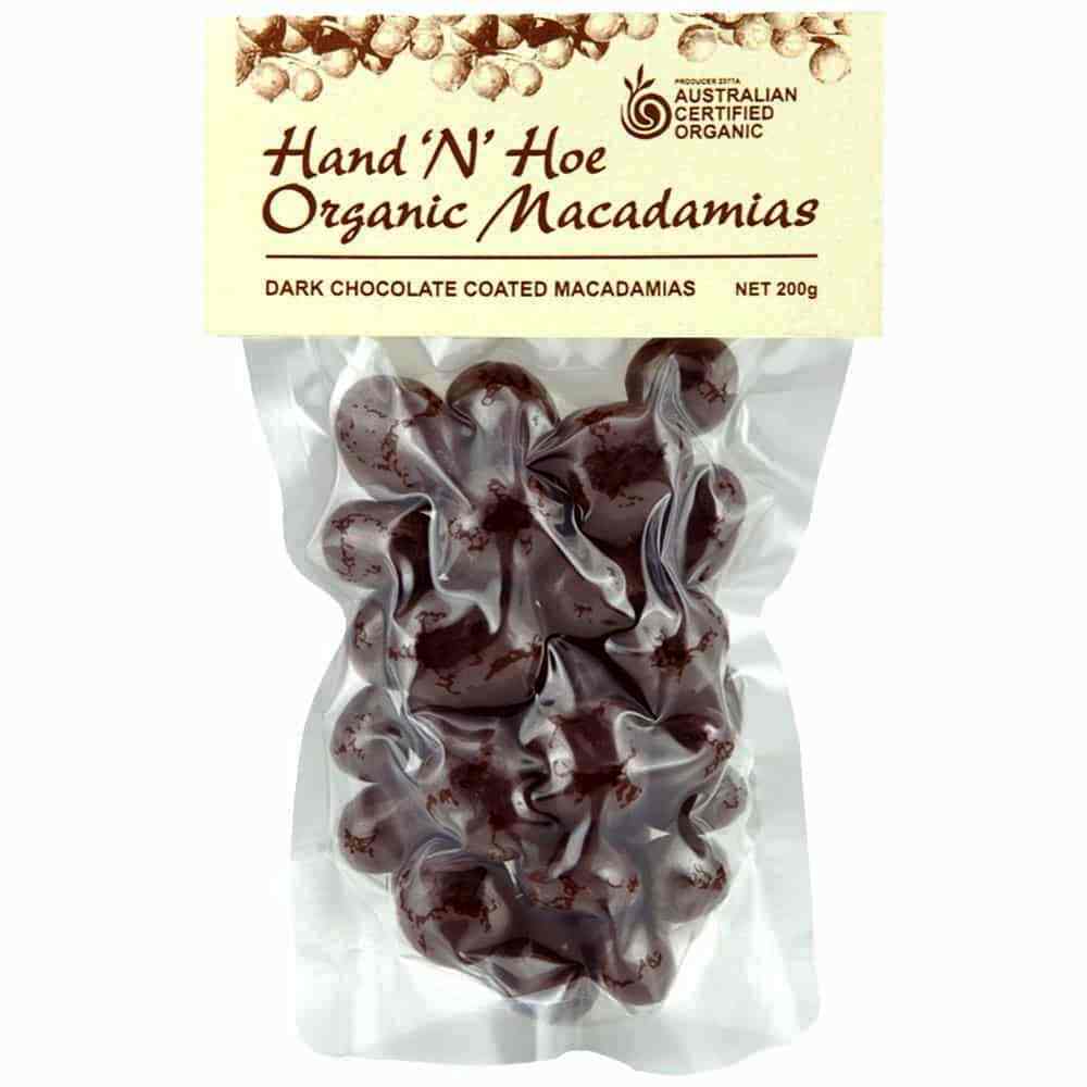 Macadamias Dark Chocolate Coated Hand Hoe Organic (200g)