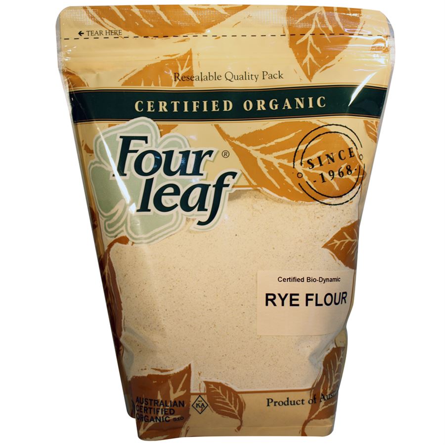 Rye Flour Wholegrain Stoneground Four Leaf Organic (1kg)